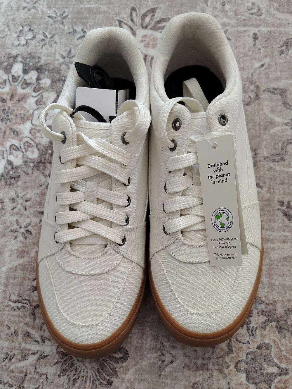 No Boundaries Cream Canvas Sneakers with Gum Trim